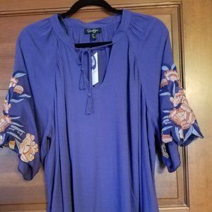 Blue 1/2 sleeve blouse